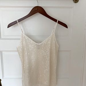 Banana Republic Sequin Tank Top| White| XS